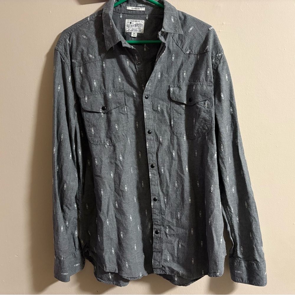 Lucky Brand Gray Dress Shirt